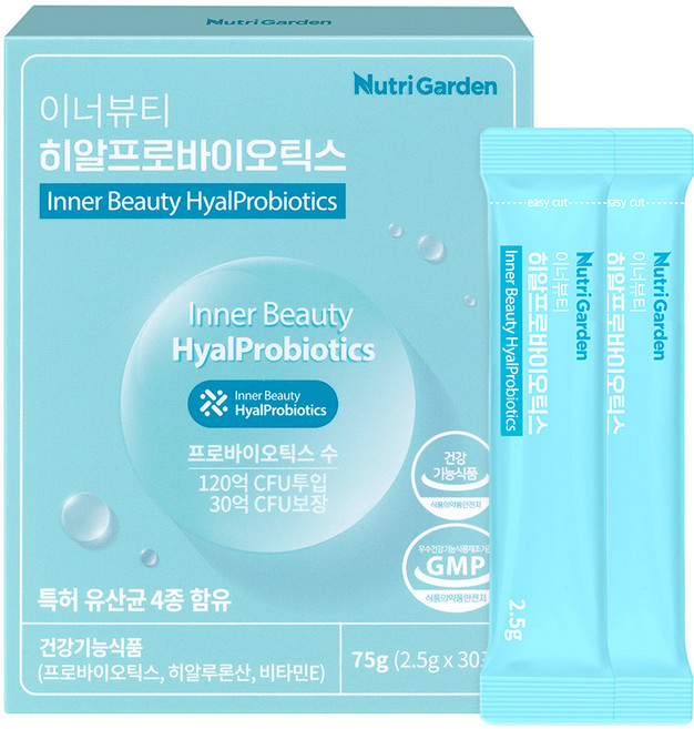 뉴트리가든 이너뷰티 히알 프로바이오틱스 유산균 30p, 75g, 1개