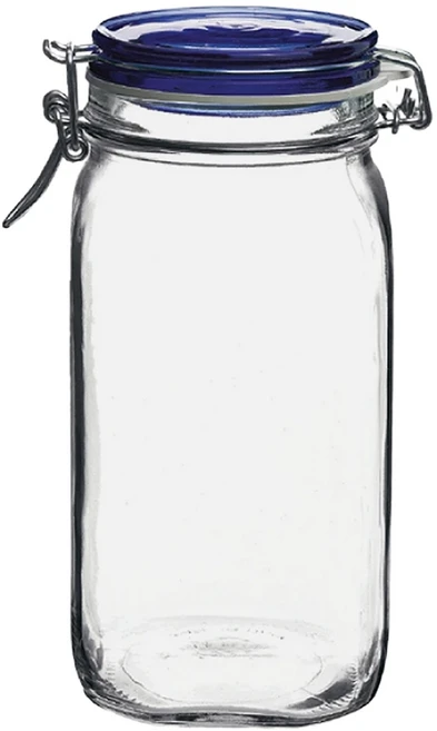 Bormioli Rocco 藍蓋密封罐 透明, 1620ml, 1個