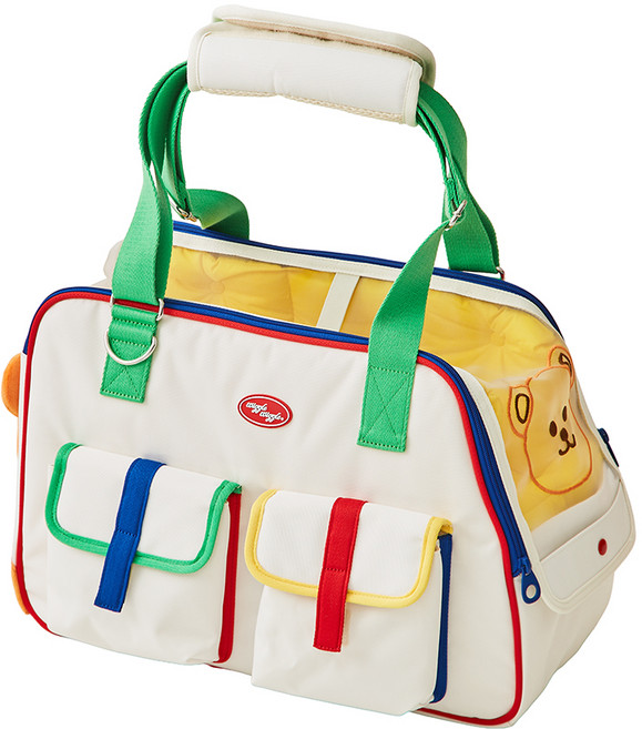 페스룸 위글위글 반려동물 이동 캐리어 위글 베어, 아이보리, 1개