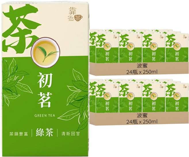 波蜜 靠茶初茗綠茶, 250ml, 48瓶