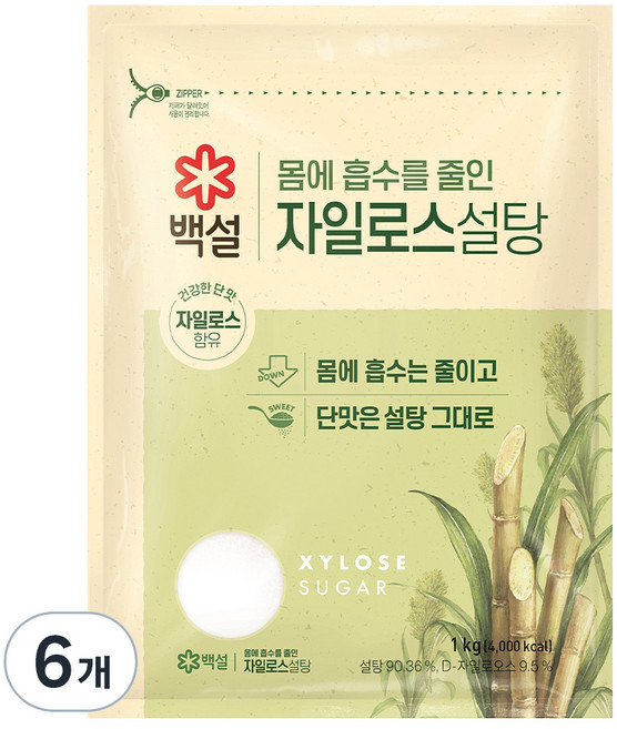 백설 자일로스 설탕, 1kg, 6개