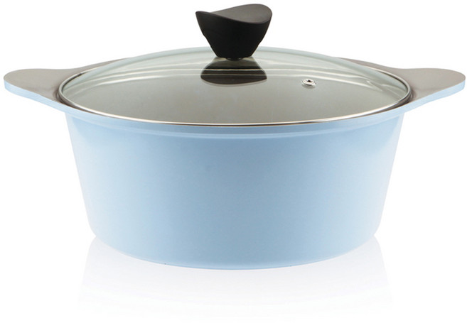 키친웰 벨로스 세라믹코팅 양수냄비, 16cm, 블루, 1개