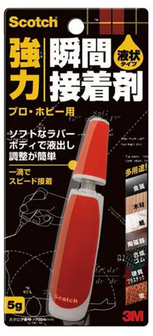 3M Scotch 強力瞬間接著劑 液體型 5g - 適用於紙類、板片磚體及陶器等表面, 1個