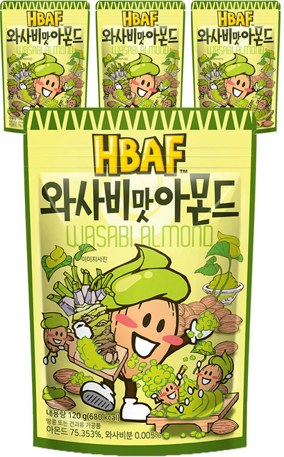 바프 와사비맛 아몬드, 120g, 4개