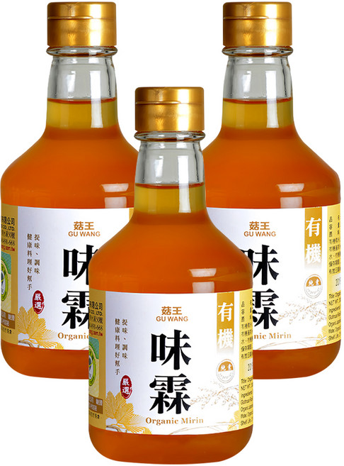 菇王 有機味霖, 300ml, 3瓶