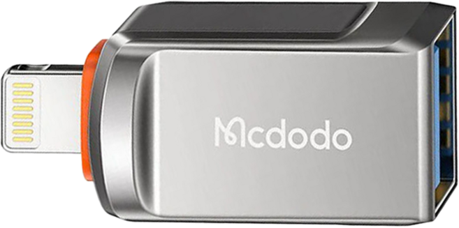 Mcdodo 麥多多 迪澳系列 OTG 轉接頭 USB-A 3.0-Lightning, 黑色, 1個