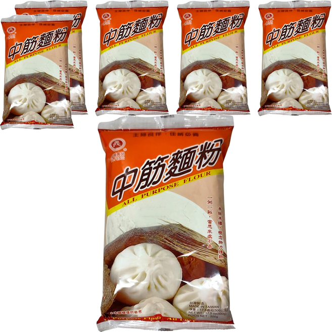 義峰食品 中筋麵粉, 500g, 6包