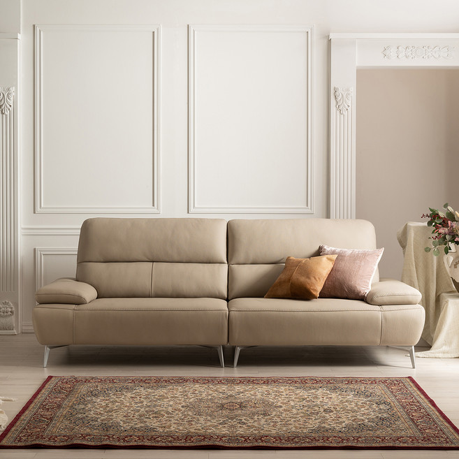 리바트 그라함 가죽 3.5인용 소파 방문설치, 바닐라