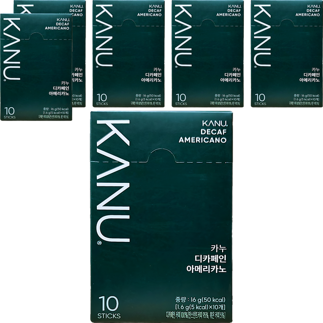 KANU 低咖啡因美式即溶咖啡, 1.6g, 10條, 6盒