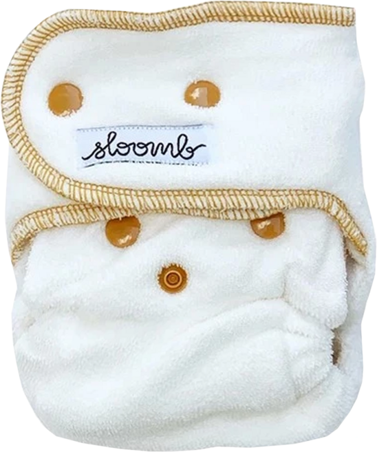 sloomb HLC 舒適軟毛巾面有機竹棉夜用布尿布 1號 3.1~6.8kg適用, YARROW, 1個