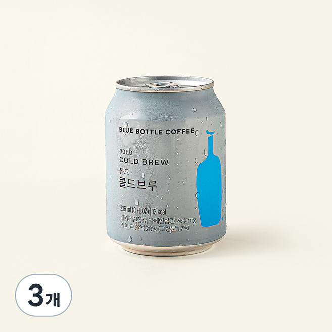 블루보틀커피 볼드 콜드브루, 236ml, 3개