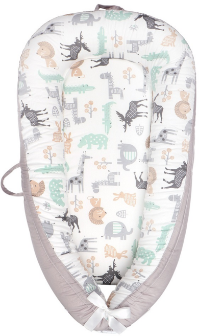 Vanibaby 嬰兒床中床, 北歐動物 灰色