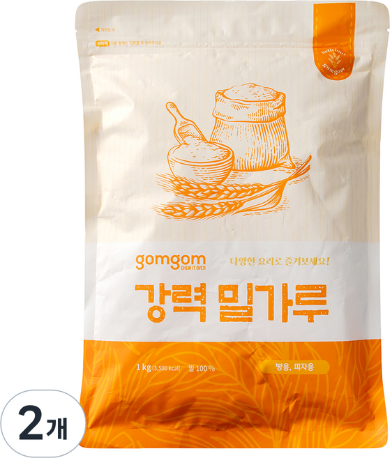 곰곰 강력 밀가루, 1kg, 2개