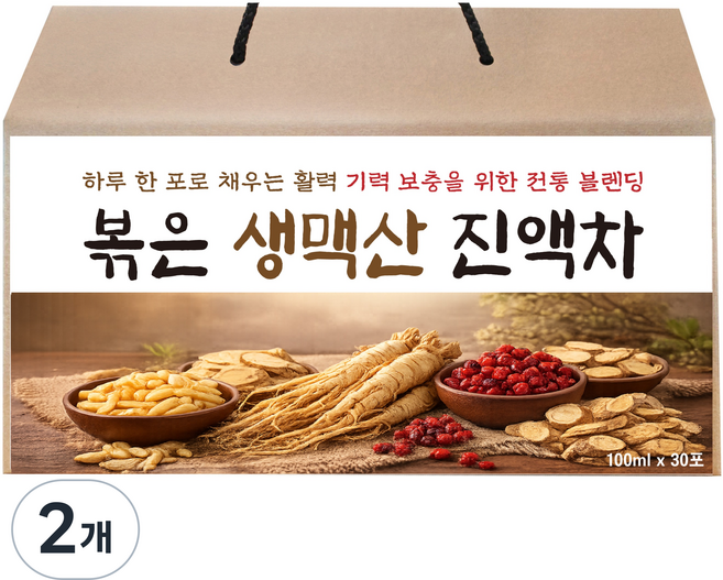 산해랑 수제 생맥산 맥문동 인삼 오미자 진액차 30p, 2개, 3L