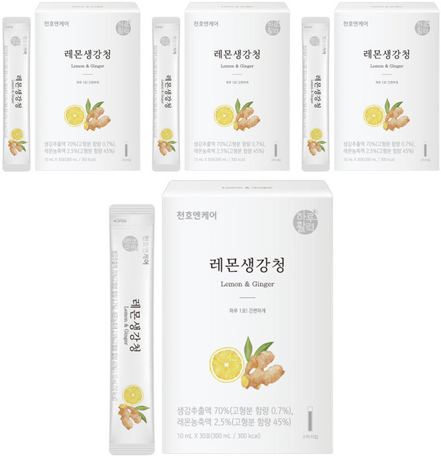 하루활력 레몬생강청, 300ml, 4개