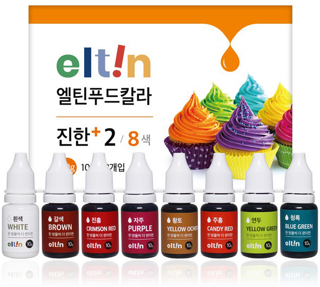 엘틴 e 푸드칼라 진한플러스2 10g x 8종 세트, 80g, 1세트