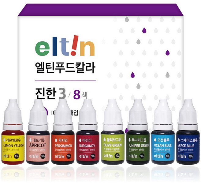 엘틴 푸드칼라 진한3, 80g, 1세트