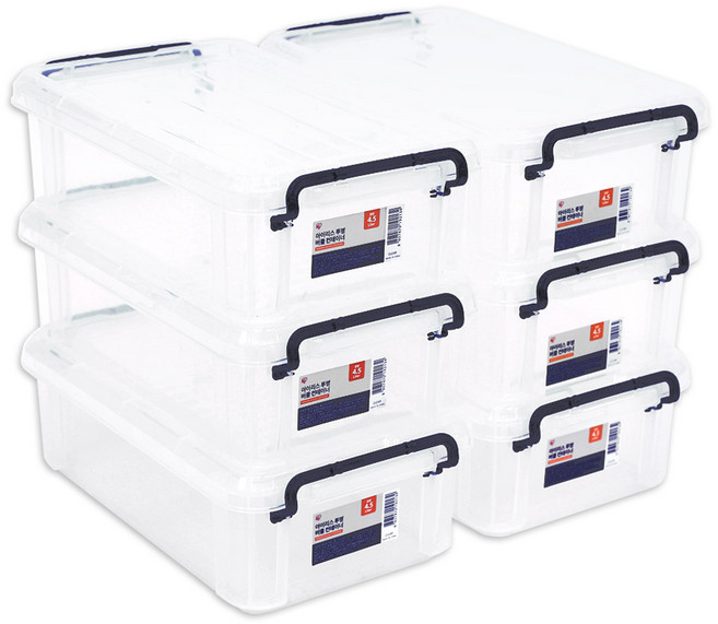 아이리스 하이엔드 버클 리빙박스 BL시리즈, 투명, 4.5L, 6개