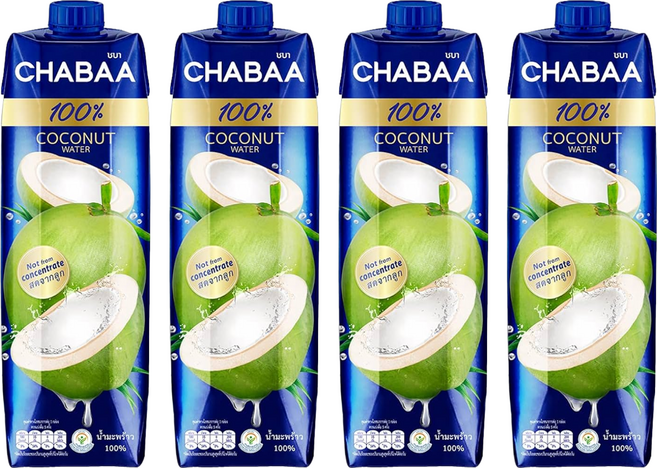CHABAA 啜吧 100%椰子汁, 1L, 4瓶