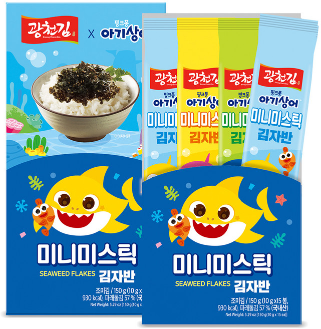 핑크퐁 미니미스틱 김자반 10g x 15p, 150g, 2개