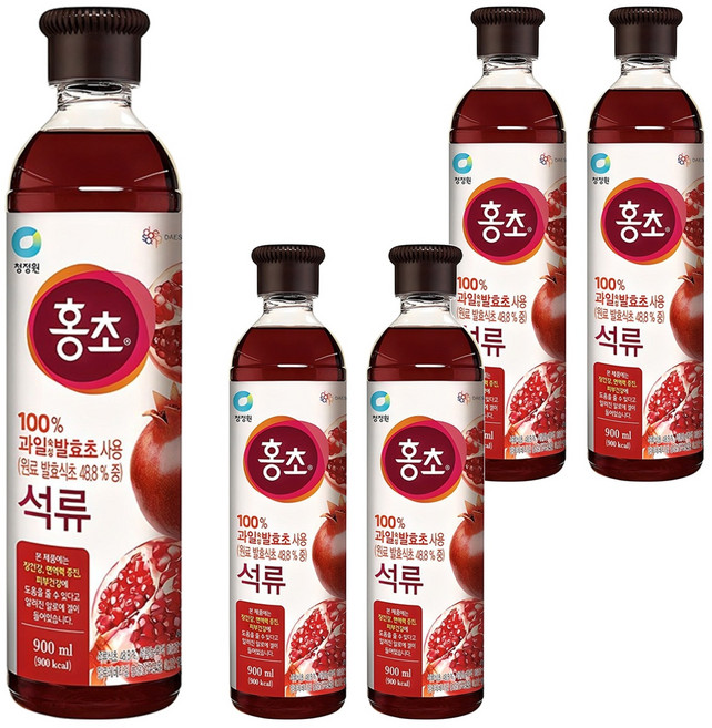 홍초 음용식초 석류, 900ml, 5개