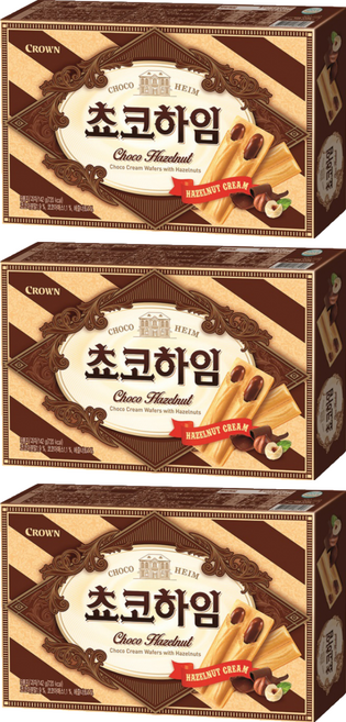 CROWN 皇冠 HEIM 榛果可可醬威化酥, 142g, 3盒