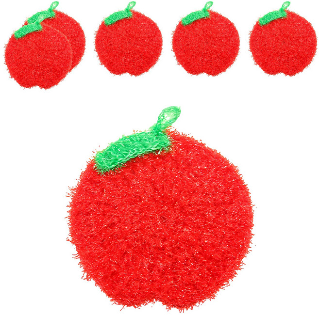 造型菜瓜布 蘋果 15 x 11 x 1cm, 6個, 1組