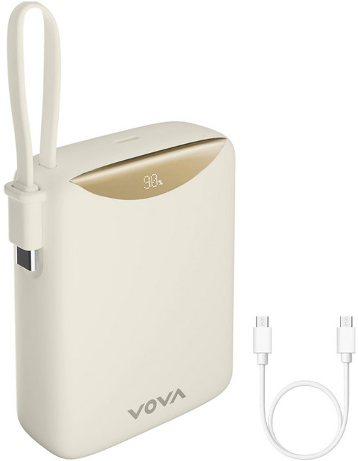 보바 고속충전 일체형 대용량 보조배터리 22.5W 20000mAh, 아이보리, VA-122