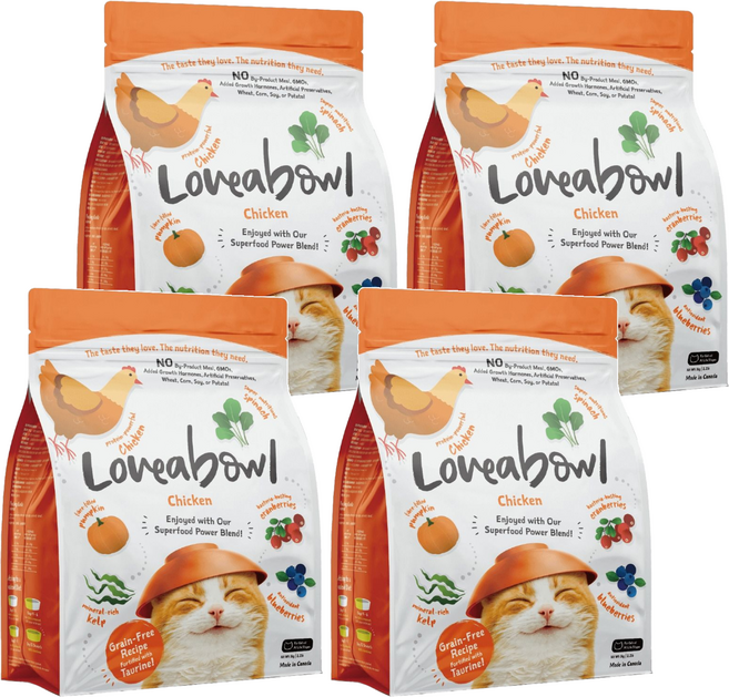 Loveabowl 囍碗 全齡貓 天然無穀系列 乾飼料 LBC1, 雞肉, 1000g, 4袋