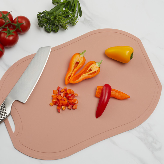 코멧 홈 BPA FREE TPU 걸이형 양면 도마, 살몬핑크, 1개
