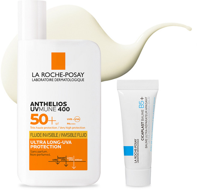 라로슈포제 안뗄리오스 UV뮨 400 선 플루이드 50ml SPF50+ PA++++ + 시카플라스트 밤 3ml 세트, 1세트