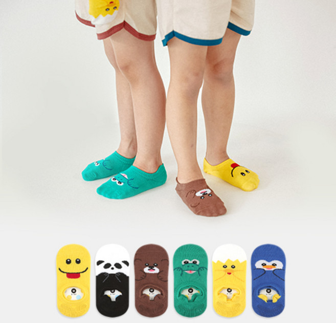 GGRN 아동용 페이크삭스 6켤레 세트