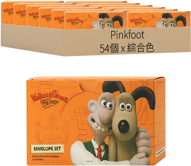 PINKFOOT 華力士與高樂氏 橫式信封組, 54個, 綜合色