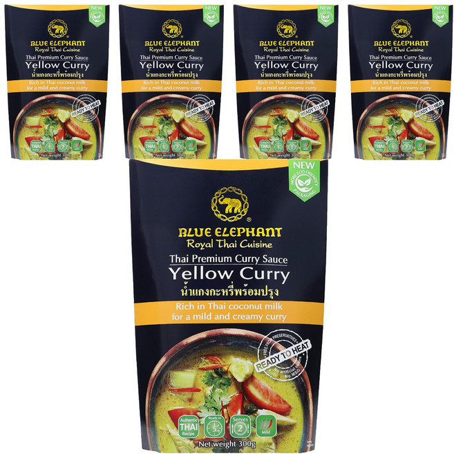 BLUE ELEPHANT 藍象 宮廷限定 即食調理包 黃咖哩, 300g, 5包