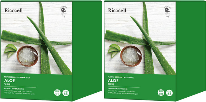 리코셀 네이처 리커버리 마스크팩 알로에, 30개입, 2개