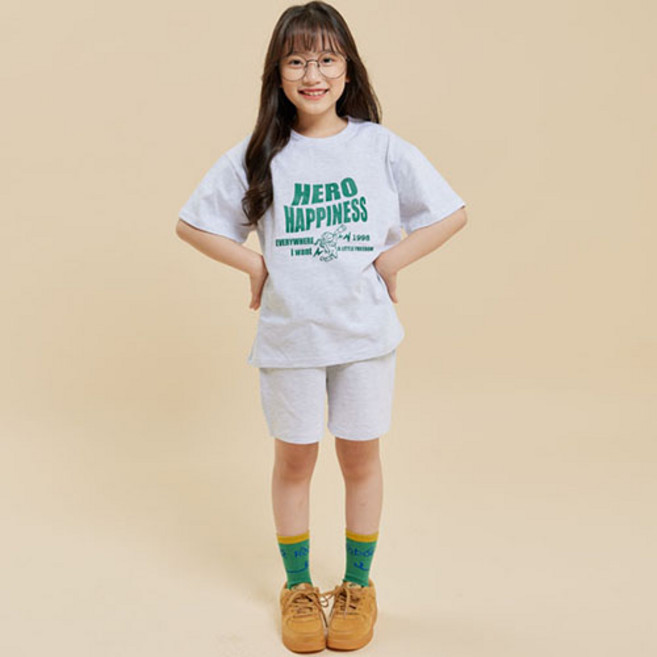 바브키즈 아동용 통기성 히어로 상하의 세트