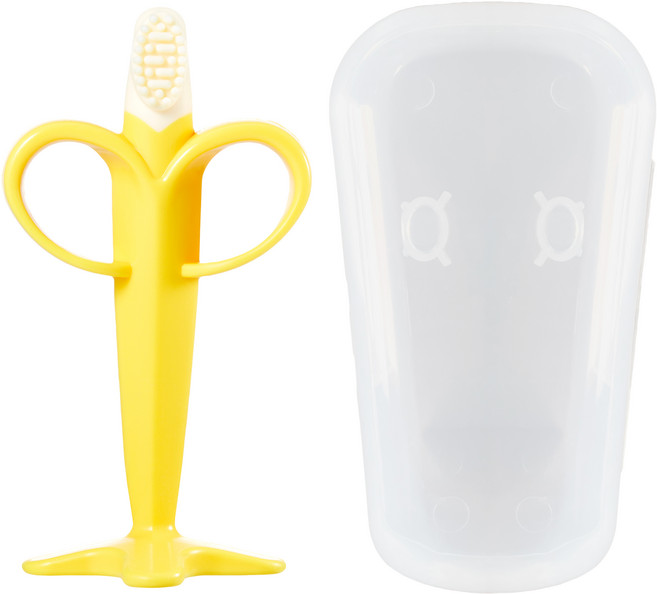 티지엠 실리콘 과일 치발기, 치발기 + 케이스, 바나나, 1개