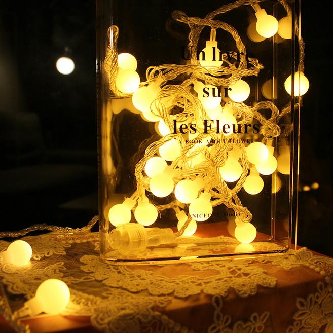 나이스엘이디 LED 앵두전구 점멸전원잭 포함 투명선 100구, 황색