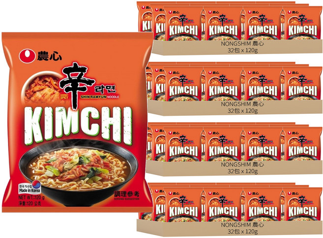 NONGSHIM 農心 辛拉麵 辛辣白菜風味拉麵 120g, 128包