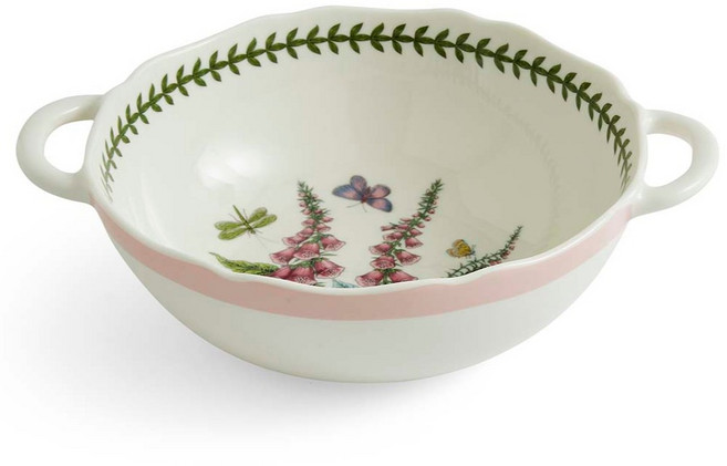 포트메리온 보타닉가든 테라스 만두그릇 폭스글로브, 화이트 + 그린 + 핑크, 1개