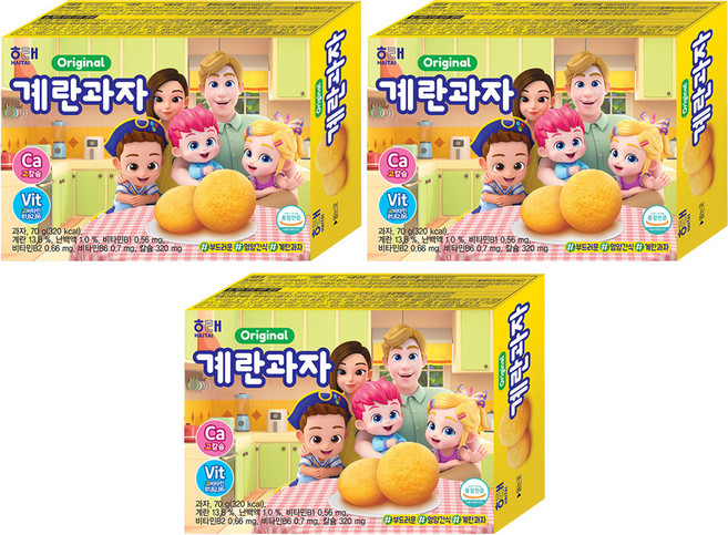 해태제과 계란과자 베베핀, 70g, 3개