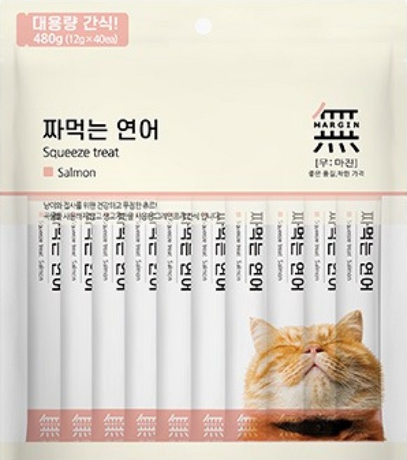 무마진 고양이 짜먹는 간식 40p, 연어, 480g, 1개