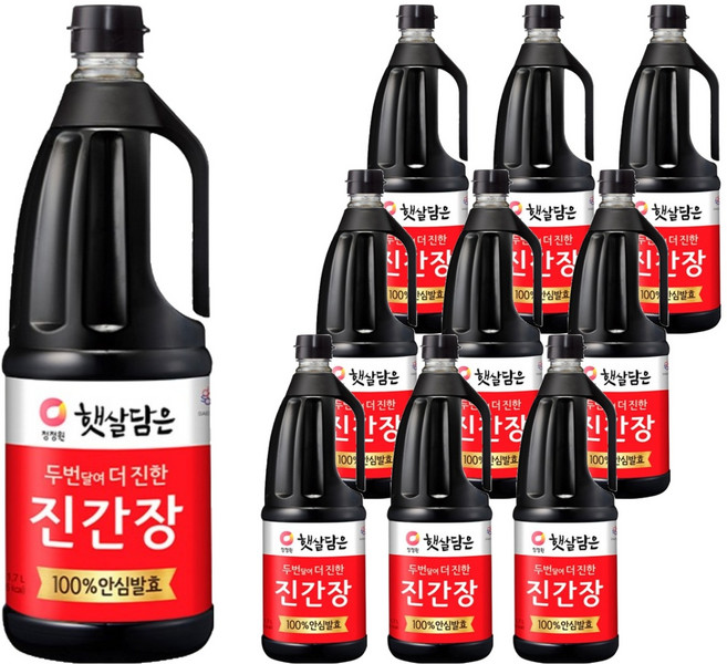 청정원 두번달여 더 진한 진간장, 1.7L, 10개