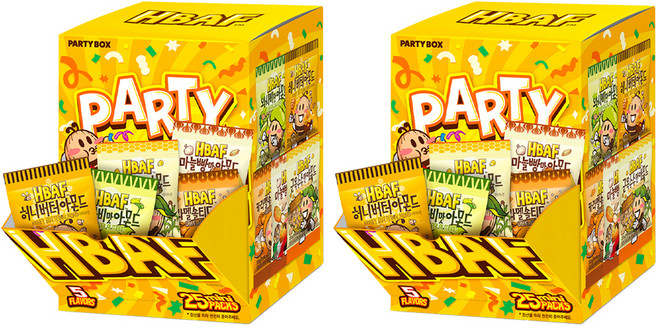 바프 미니 파티박스 옐로우 5종, 500g, 2개