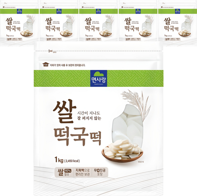 면사랑 쌀떡국떡, 1kg, 6개