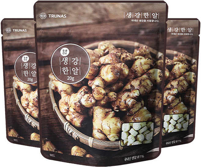 자연한알 간편양념 생강한알, 20g, 3개