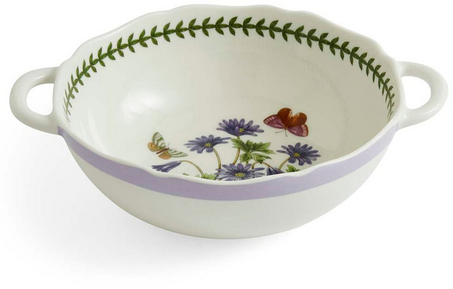 포트메리온 보타닉가든 테라스 만두그릇 윈드 플라워, 화이트 + 그린 + 바이올렛 + 브라운, 1개