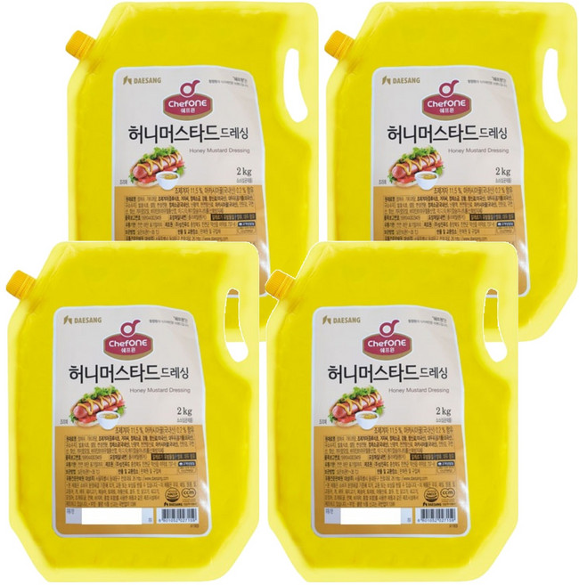 쉐프원 허니머스타드 드레싱, 2kg, 4개