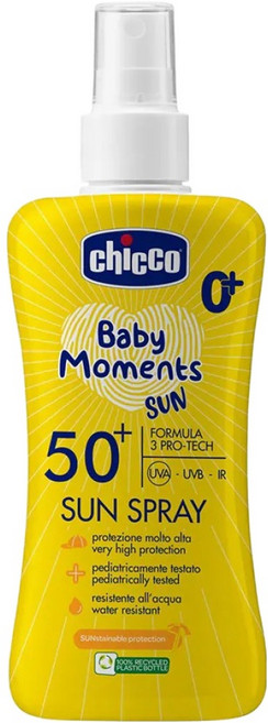 chicco 寶貝嬰兒輕潤防曬噴液 SP50+, 150ml, 1瓶