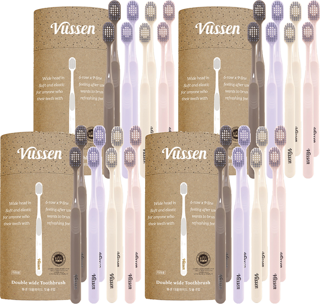 오스템파마 뷰센 더블 와이드 칫솔 파스텔 에디션, 8개입, 4개